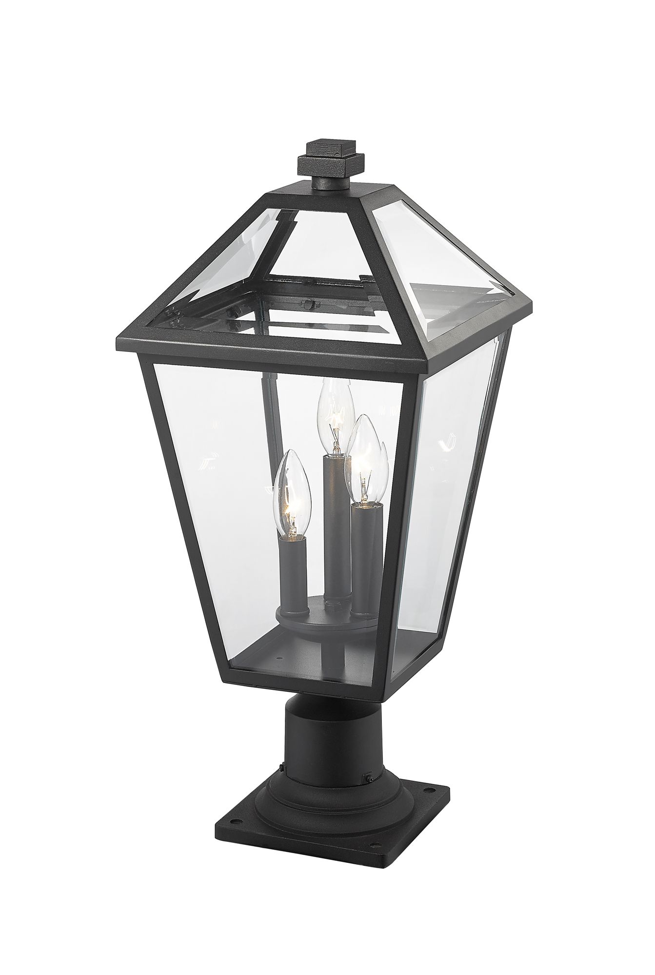 Image 4 Z-Lite Talbot 3 Light Outdoor Pier Mounted Fixture in Black Finish more views