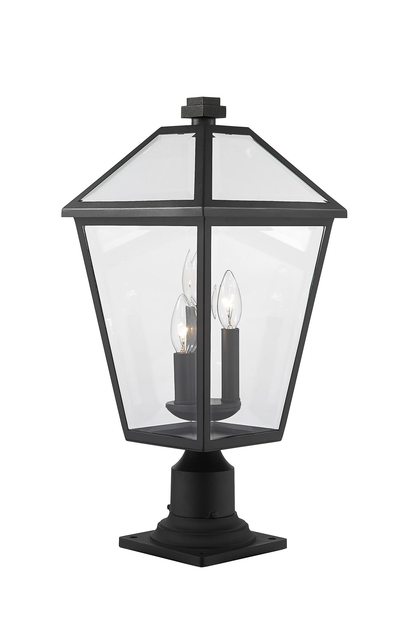 Image 5 Z-Lite Talbot 3 Light Outdoor Pier Mounted Fixture in Black Finish more views