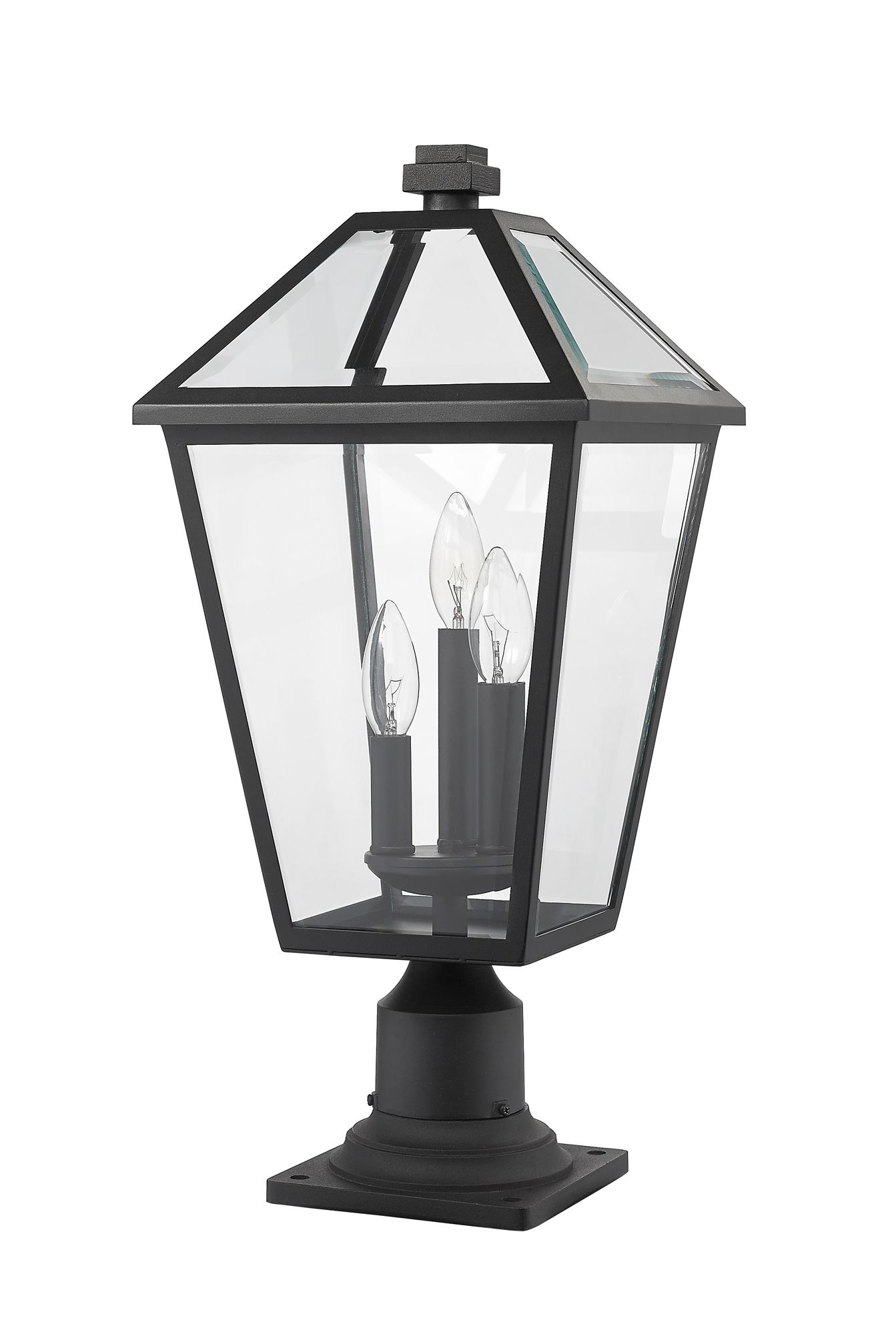 Image 6 Z-Lite Talbot 3 Light Outdoor Pier Mounted Fixture in Black Finish more views