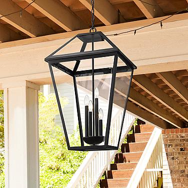 Z-Lite Talbot 32 1/4"H Black 4-Light Outdoor Hanging Light