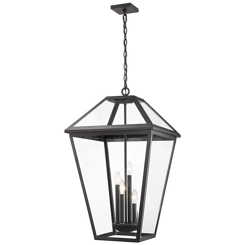 Image 2 Z-Lite Talbot 32 1/4"H Black 4-Light Outdoor Hanging Light