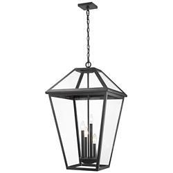 Z-Lite Talbot 32 1/4"H Black 4-Light Outdoor Hanging Light
