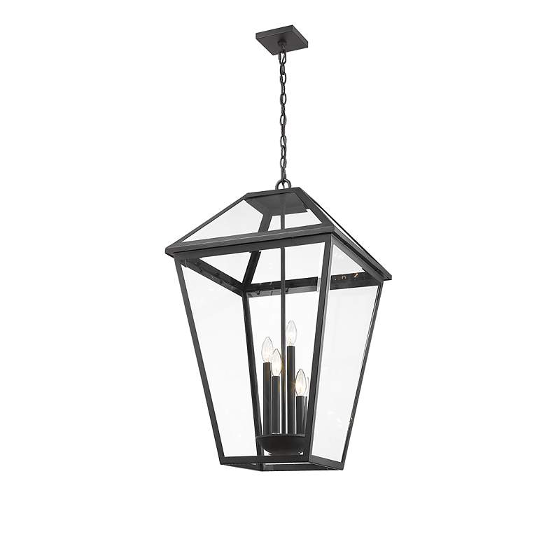 Image 4 Z-Lite Talbot 32 1/4"H Black 4-Light Outdoor Hanging Light more views