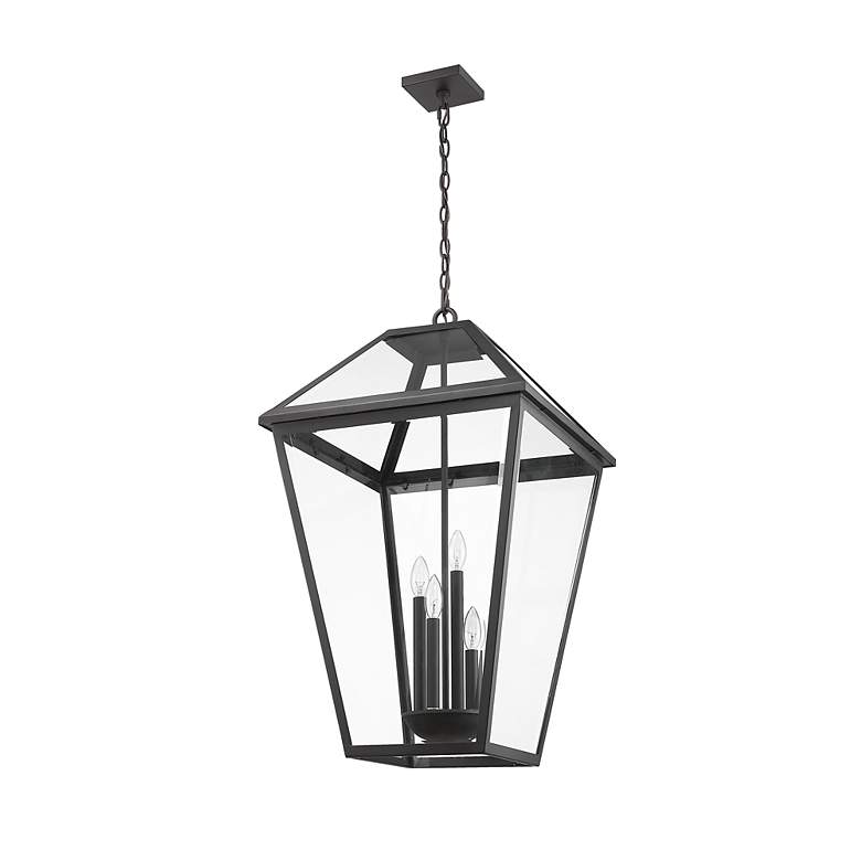 Image 7 Z-Lite Talbot 32 1/4"H Black 4-Light Outdoor Hanging Light more views