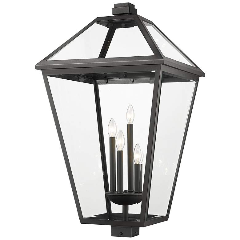 Image 1 Z-Lite Talbot 33 3/4" High Black 4-Light Outdoor Post Light