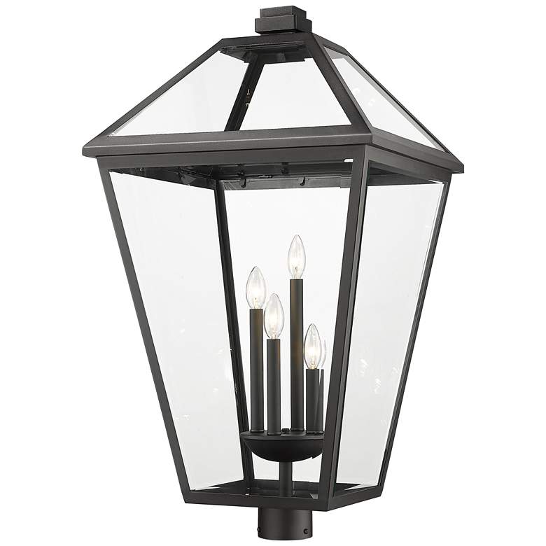 Image 1 Z-Lite Talbot 34 1/4" High Black 4-Light Outdoor Post Light