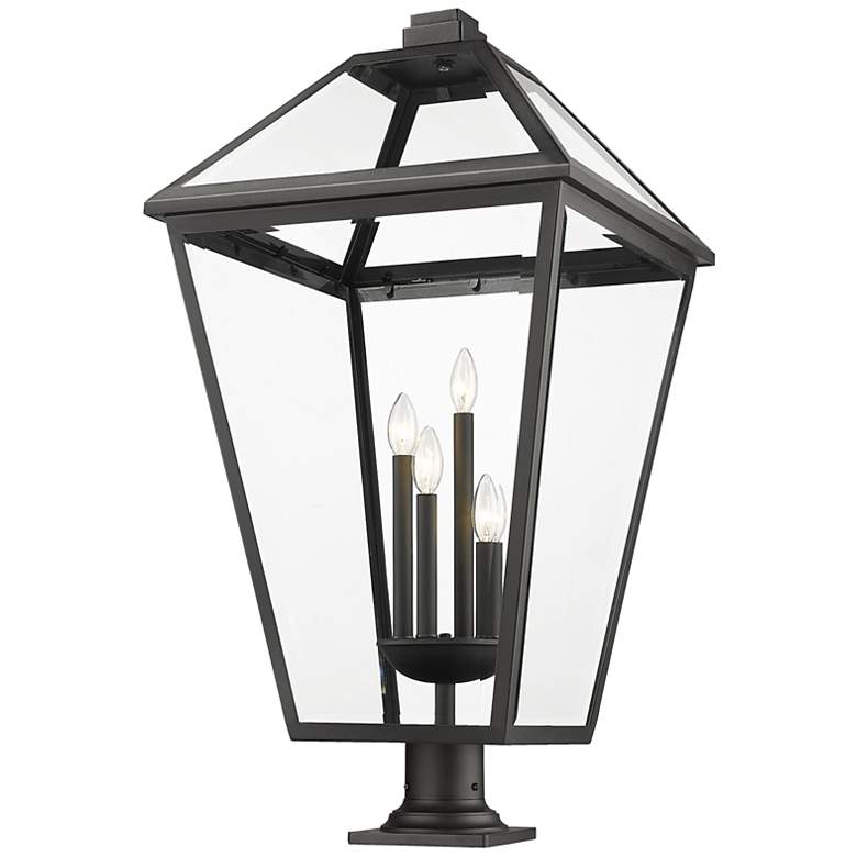 Image 1 Z-Lite Talbot 36 3/4" High Black 4-Light Outdoor Pier Light