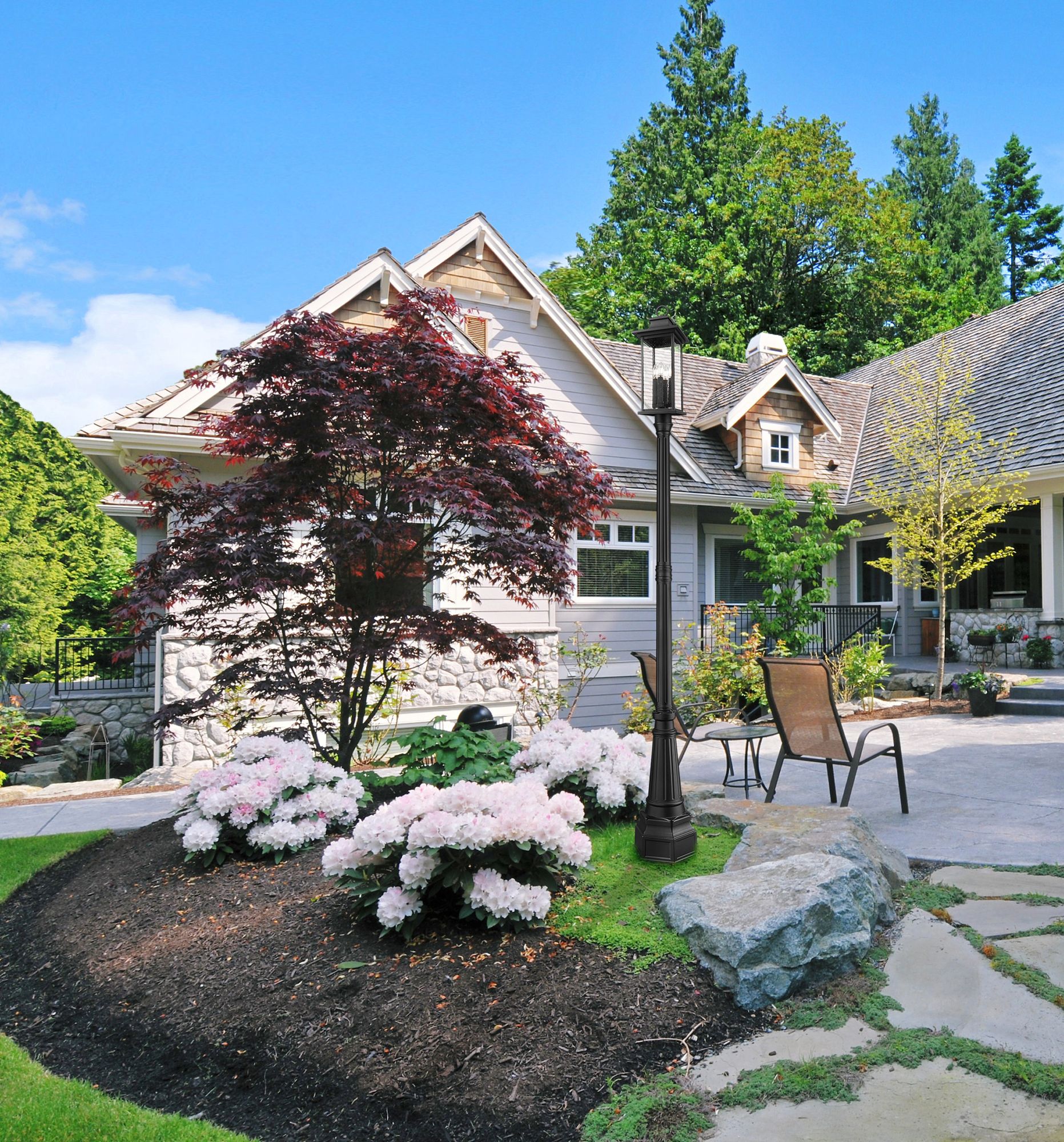 Image 3 Z-Lite Tiberius 107 1/4"H Black Outdoor Post Light with Base more views