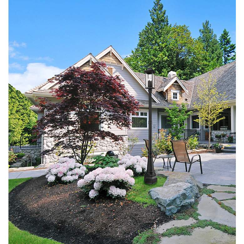 Image 3 Z-Lite Tiberius 107 1/4"H Black Outdoor Post Light with Base more views