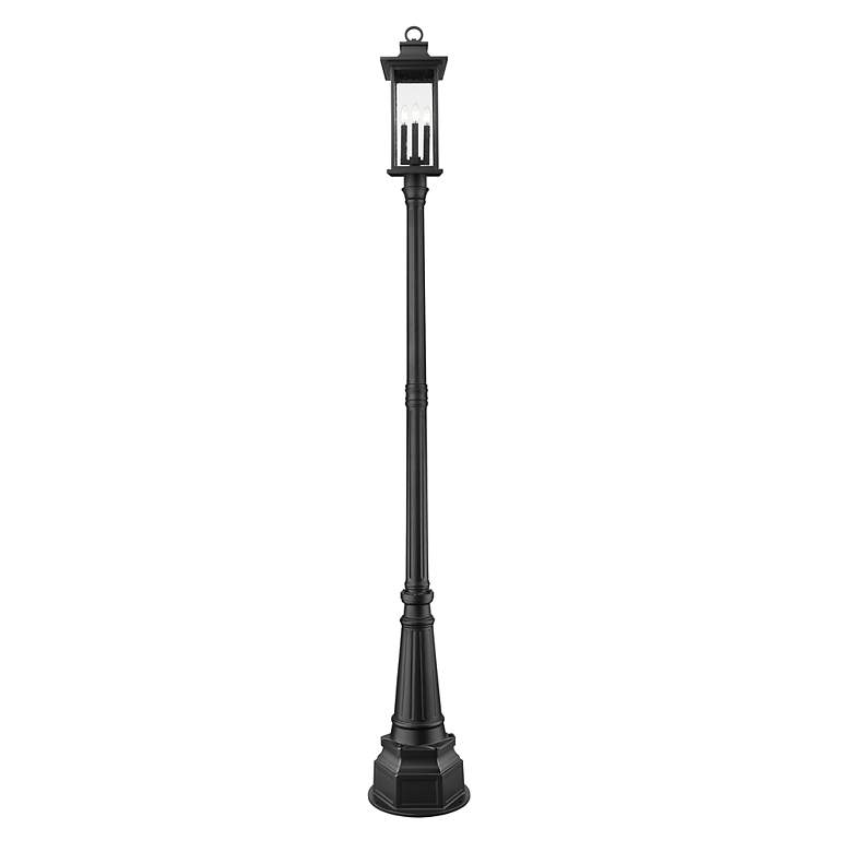 Image 4 Z-Lite Tiberius 107 1/4"H Black Outdoor Post Light with Base more views