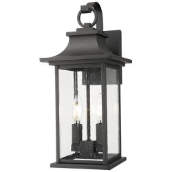 Z-Lite Tiberius 18" High Black 2-Light Outdoor Wall Light