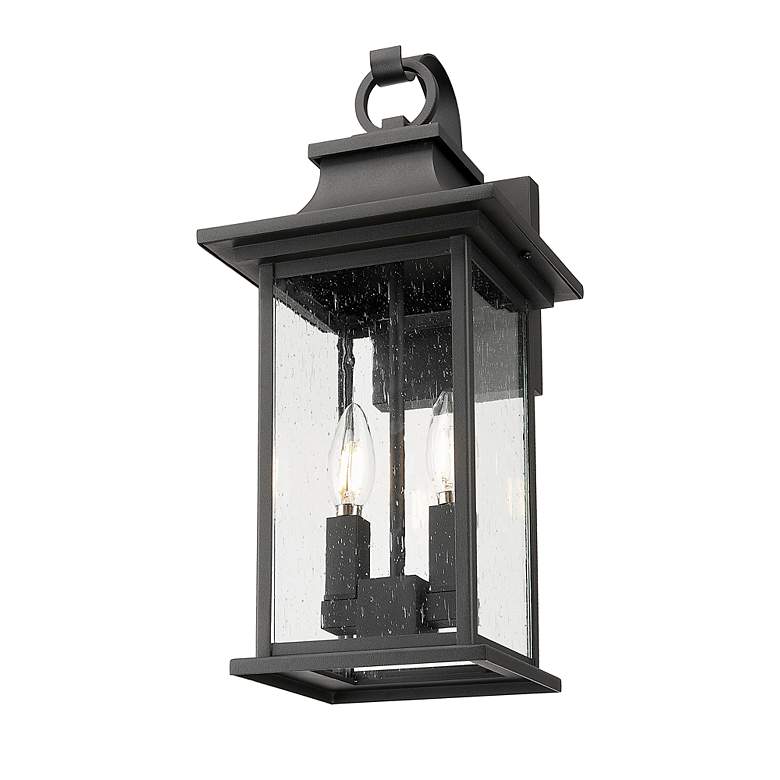Image 4 Z-Lite Tiberius 18" High Black 2-Light Outdoor Wall Light more views