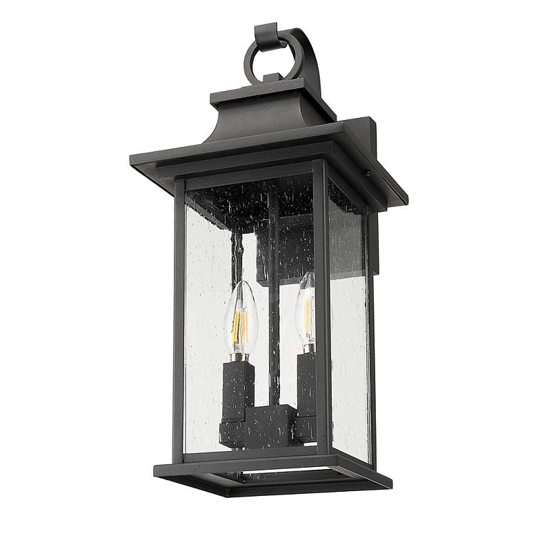 Image 7 Z-Lite Tiberius 18" High Black 2-Light Outdoor Wall Light more views