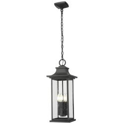 Z-Lite Tiberius 22 3/4"H Black 4-Light Outdoor Hanging Light