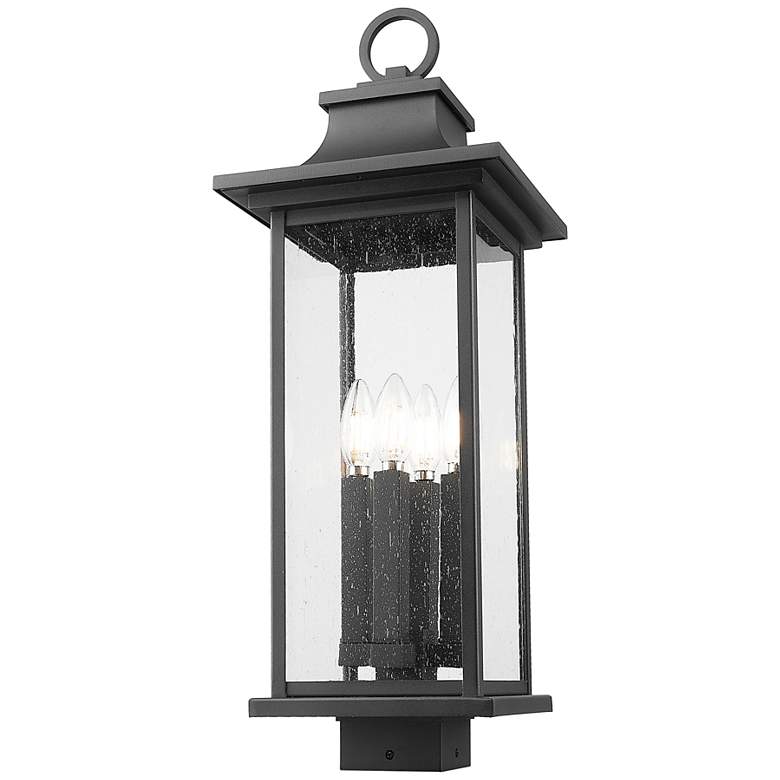 Image 2 Z-Lite Tiberius 24 1/2"H Black 4-Light Outdoor Post Light more views