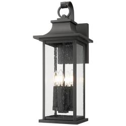 Z-Lite Tiberius 24" High Black 4-Light Outdoor Wall Light
