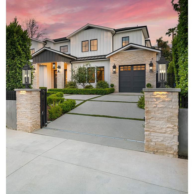 Image 2 Z-Lite Tiberius 27 1/4"H Black 4-Light Outdoor Pier Light more views