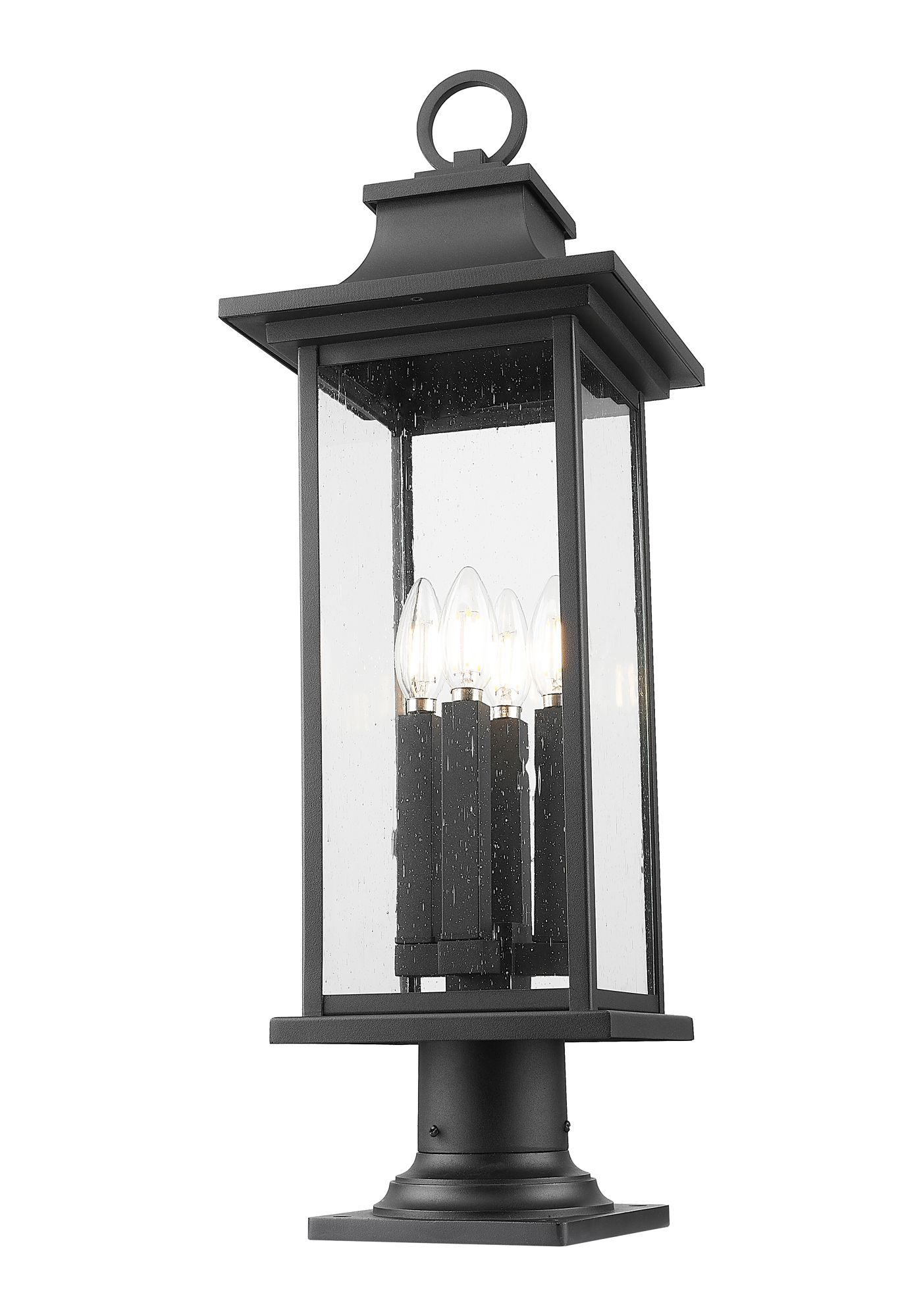 Image 4 Z-Lite Tiberius 27 1/4"H Black 4-Light Outdoor Pier Light more views