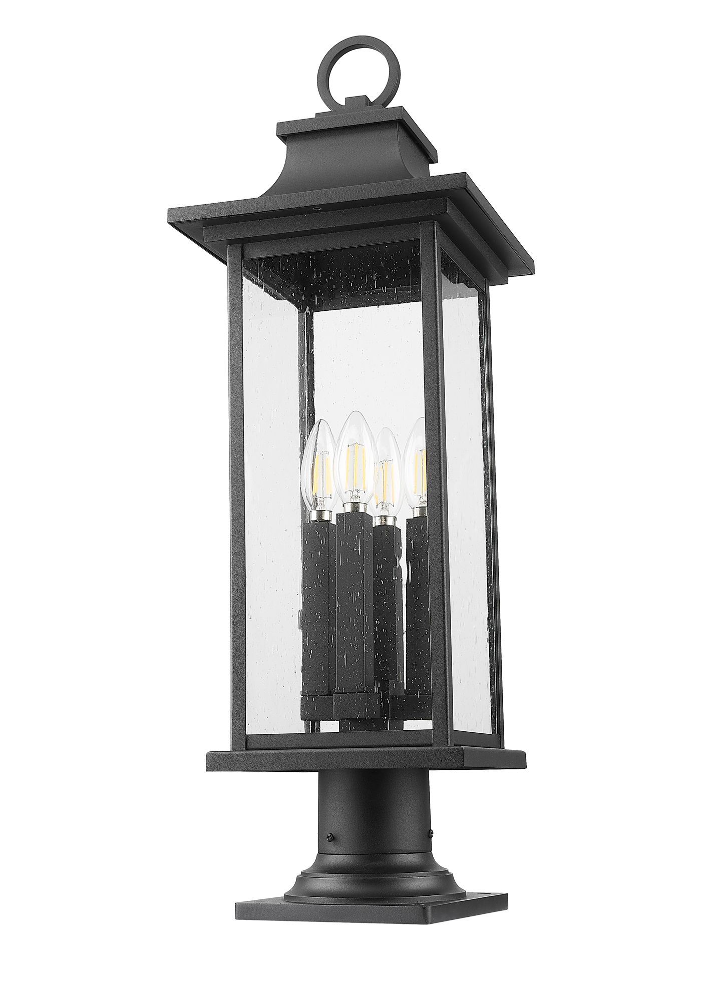 Image 7 Z-Lite Tiberius 27 1/4"H Black 4-Light Outdoor Pier Light more views