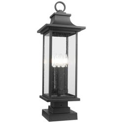 Z-Lite Tiberius 27" High Black 4-Light Outdoor Pier Light