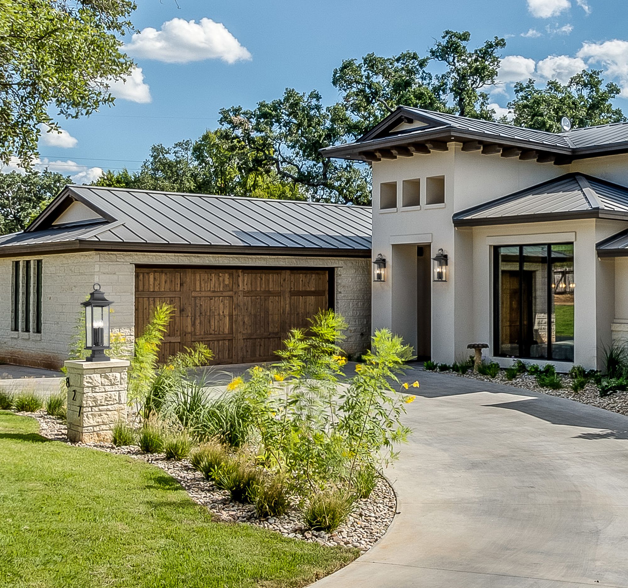 Image 3 Z-Lite Tiberius 27" High Black 4-Light Outdoor Pier Light more views