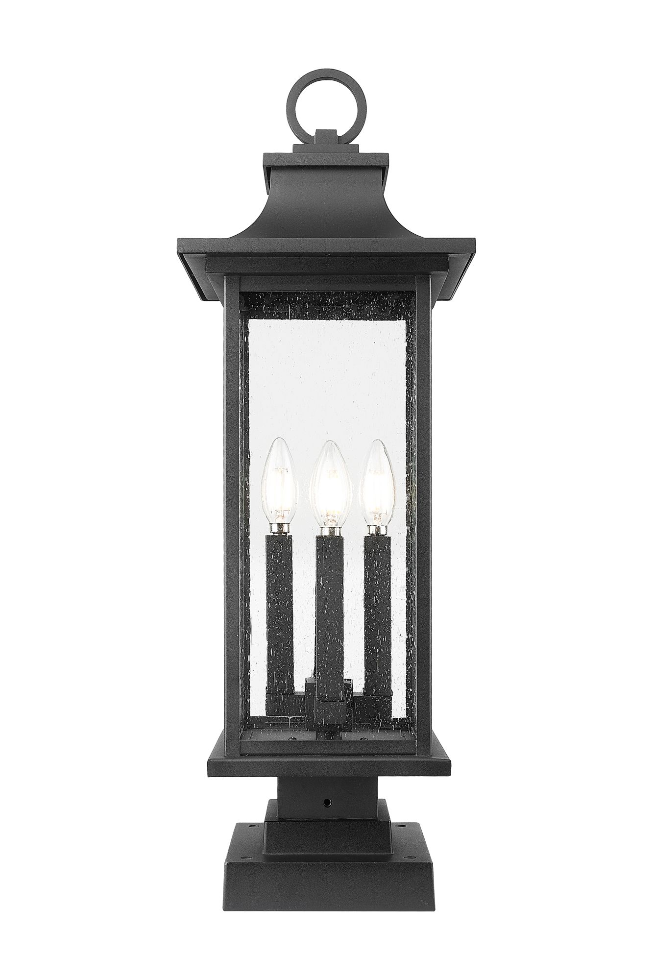 Image 5 Z-Lite Tiberius 27" High Black 4-Light Outdoor Pier Light more views
