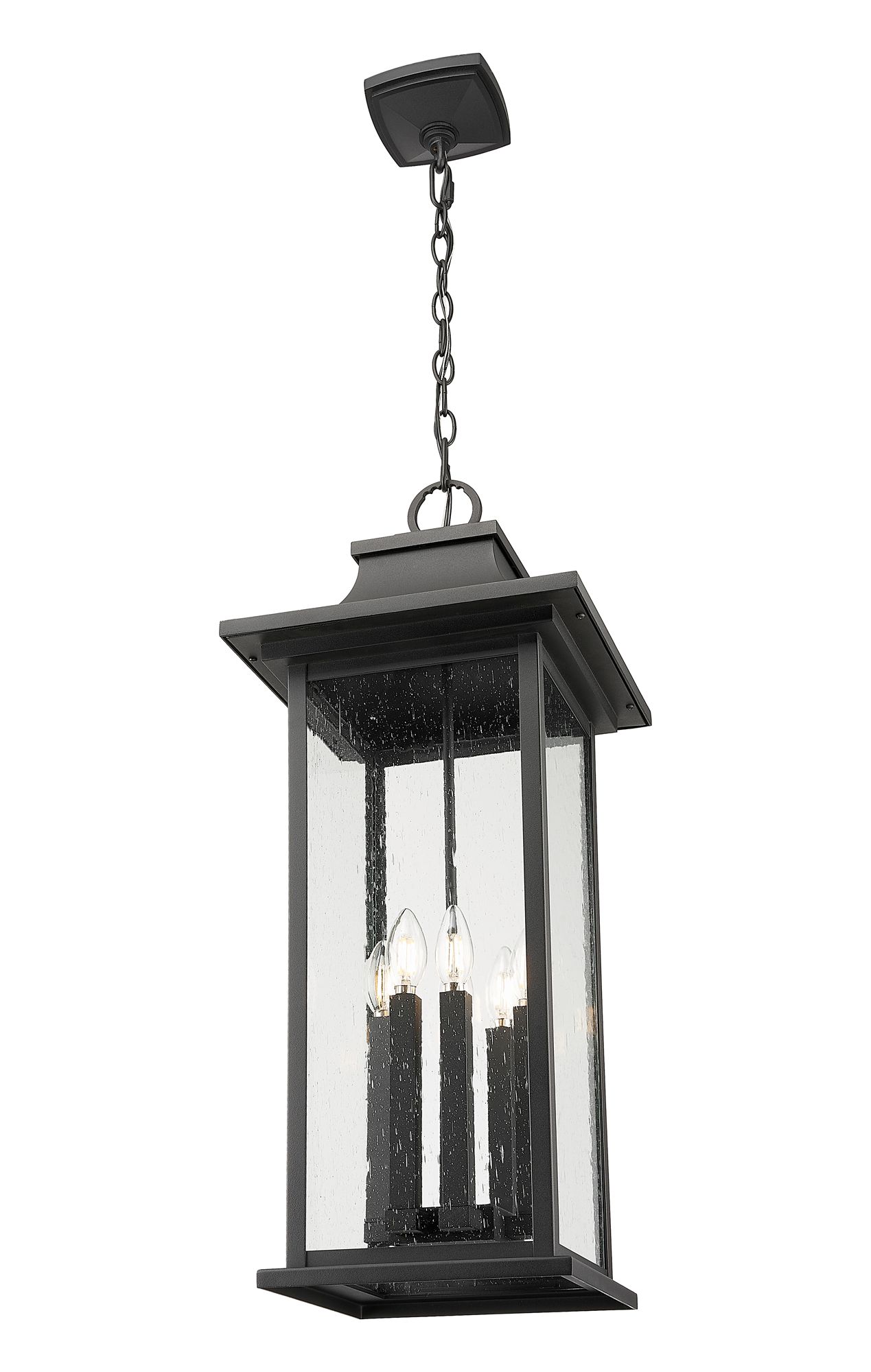 Image 4 Z-Lite Tiberius 31 1/2"H Black 6-Light Outdoor Hanging Light more views