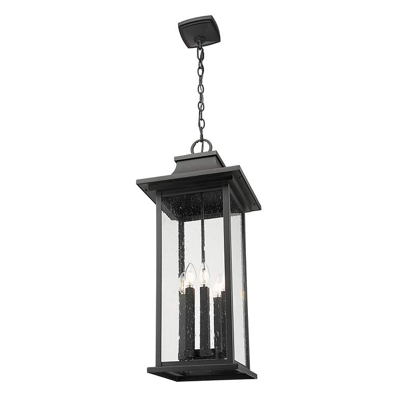 Image 4 Z-Lite Tiberius 31 1/2"H Black 6-Light Outdoor Hanging Light more views