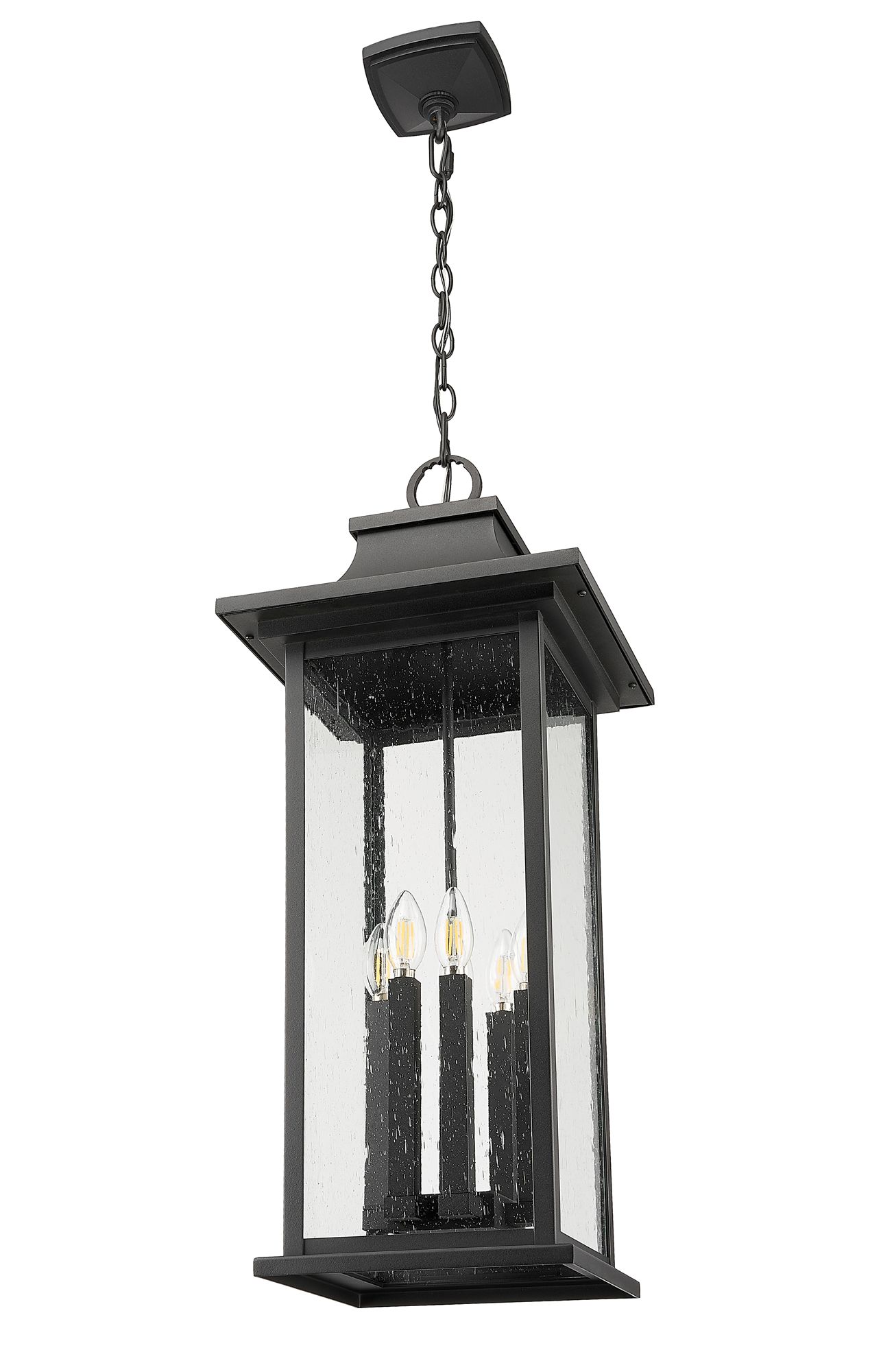 Image 7 Z-Lite Tiberius 31 1/2"H Black 6-Light Outdoor Hanging Light more views