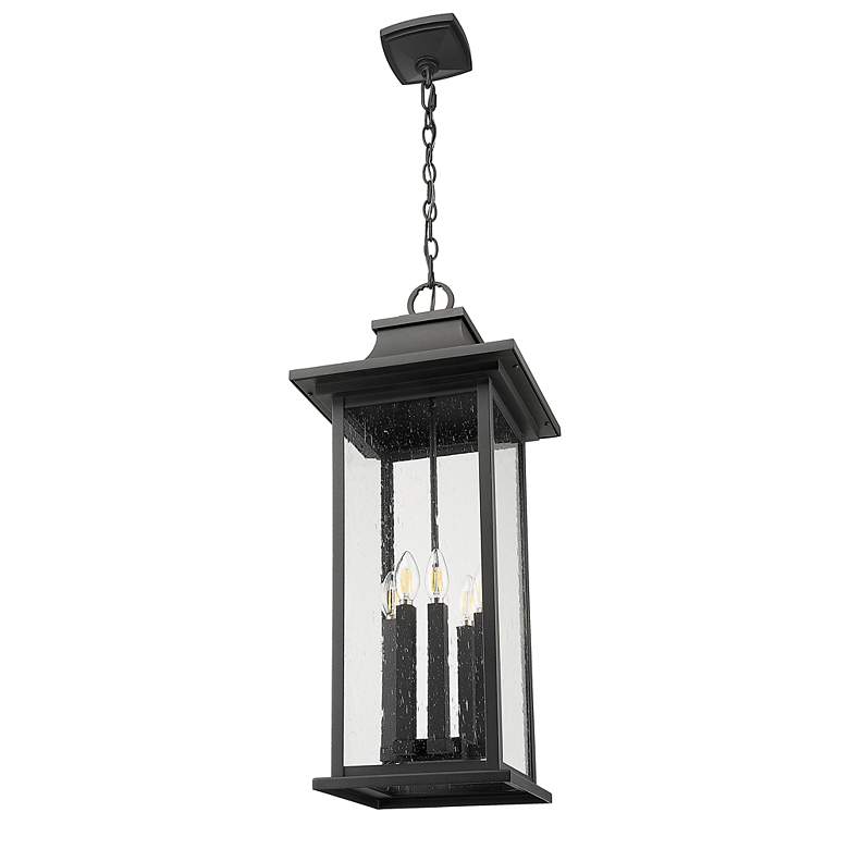 Image 7 Z-Lite Tiberius 31 1/2"H Black 6-Light Outdoor Hanging Light more views