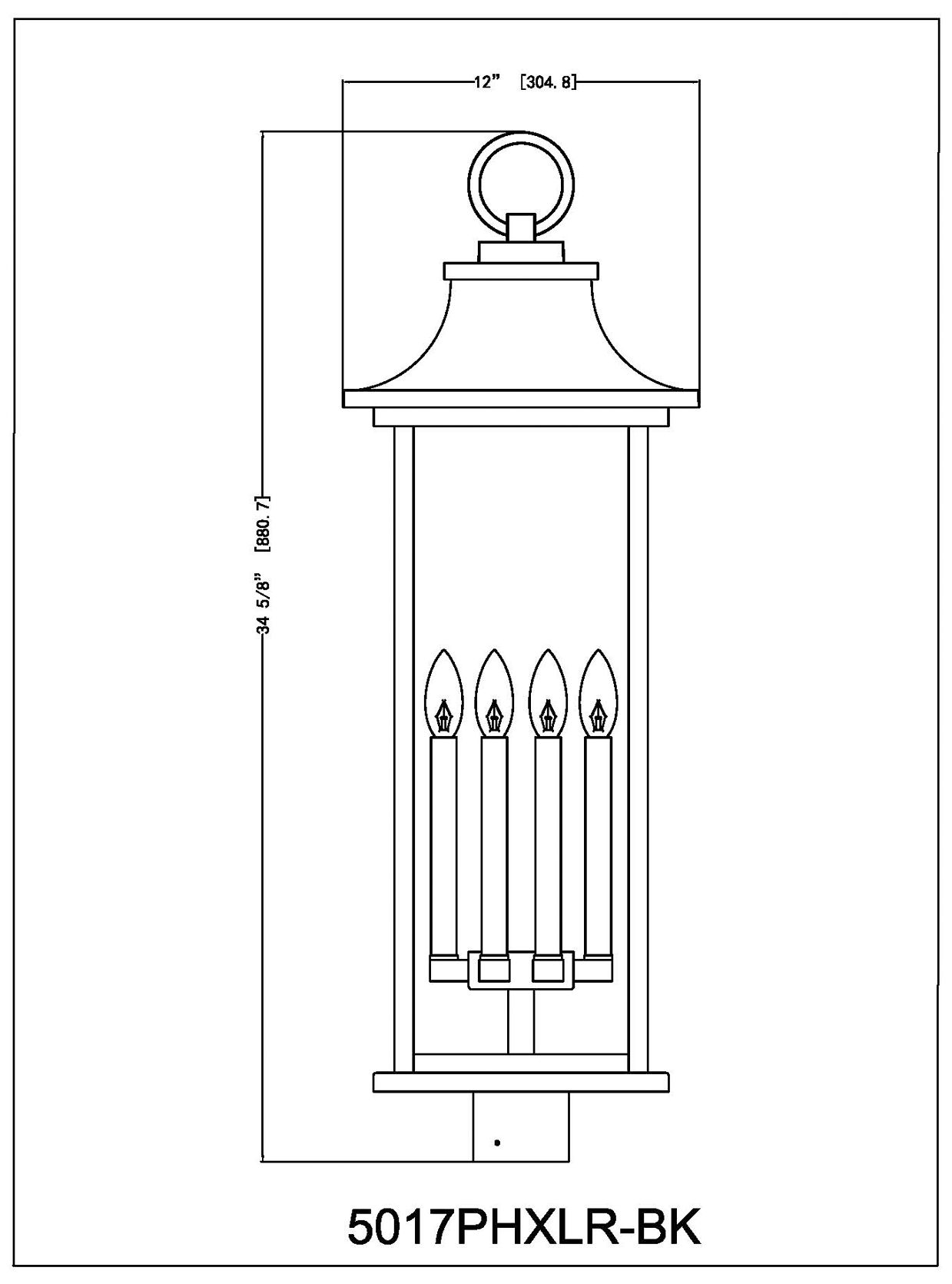 Image 6 Z-Lite Tiberius 34 3/4"H Black 6-Light Outdoor Post Light more views