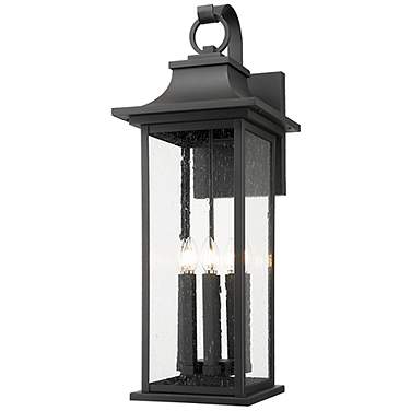 Z-Lite Tiberius 34" High Black 6-Light Outdoor Wall Light