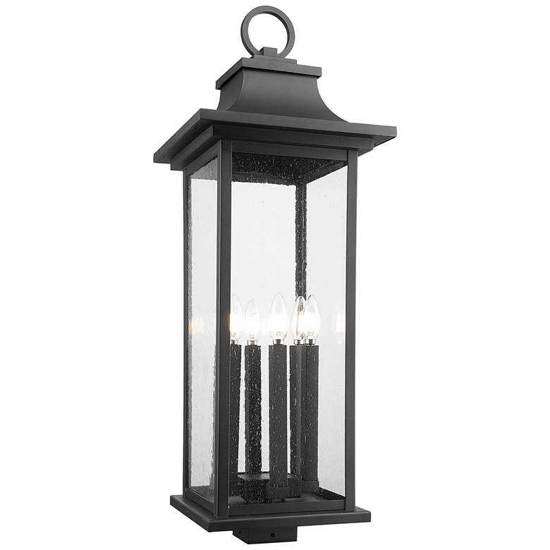 Image 1 Z-Lite Tiberius 34" High Black 6-Light Outdoor Post Light