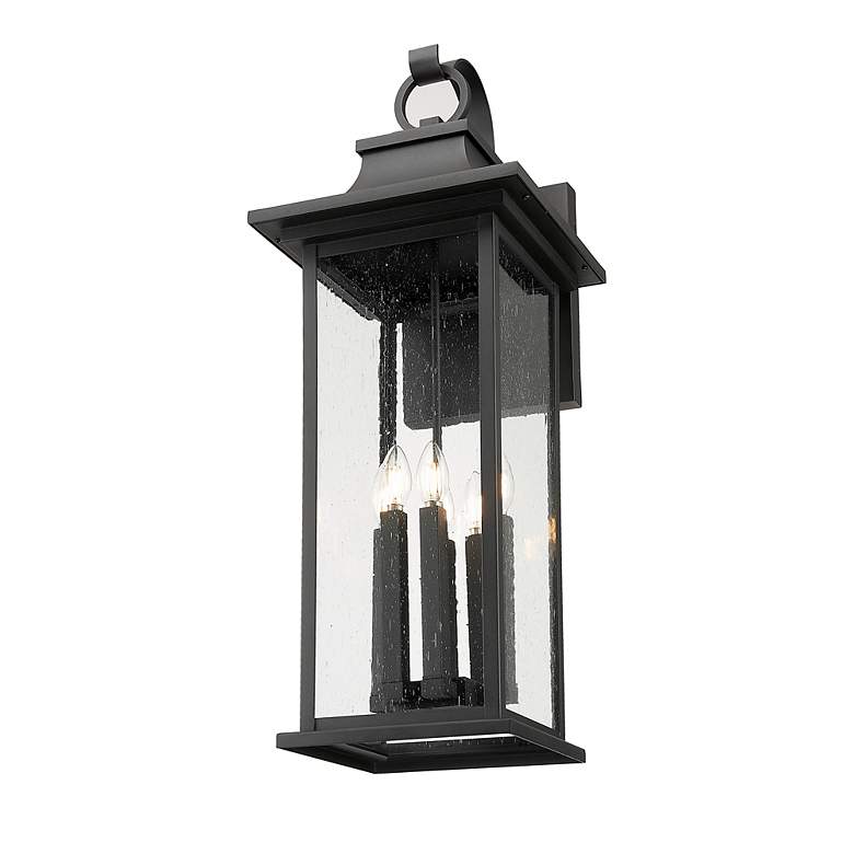 Image 4 Z-Lite Tiberius 34" High Black 6-Light Outdoor Wall Light more views