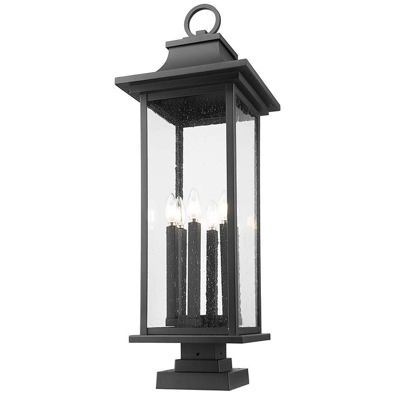 Image 4 Z-Lite Tiberius 36 1/2"H Black 6-Light Outdoor Pier Light more views
