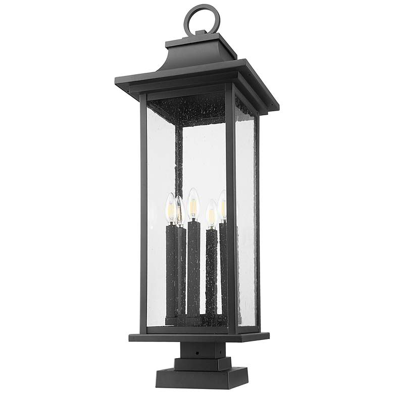 Image 7 Z-Lite Tiberius 36 1/2"H Black 6-Light Outdoor Pier Light more views