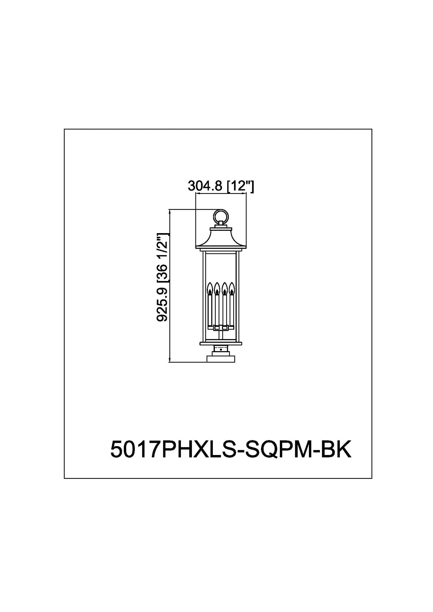 Z-Lite Tiberius 36 1/2"H Black 6-Light Outdoor Pier Light