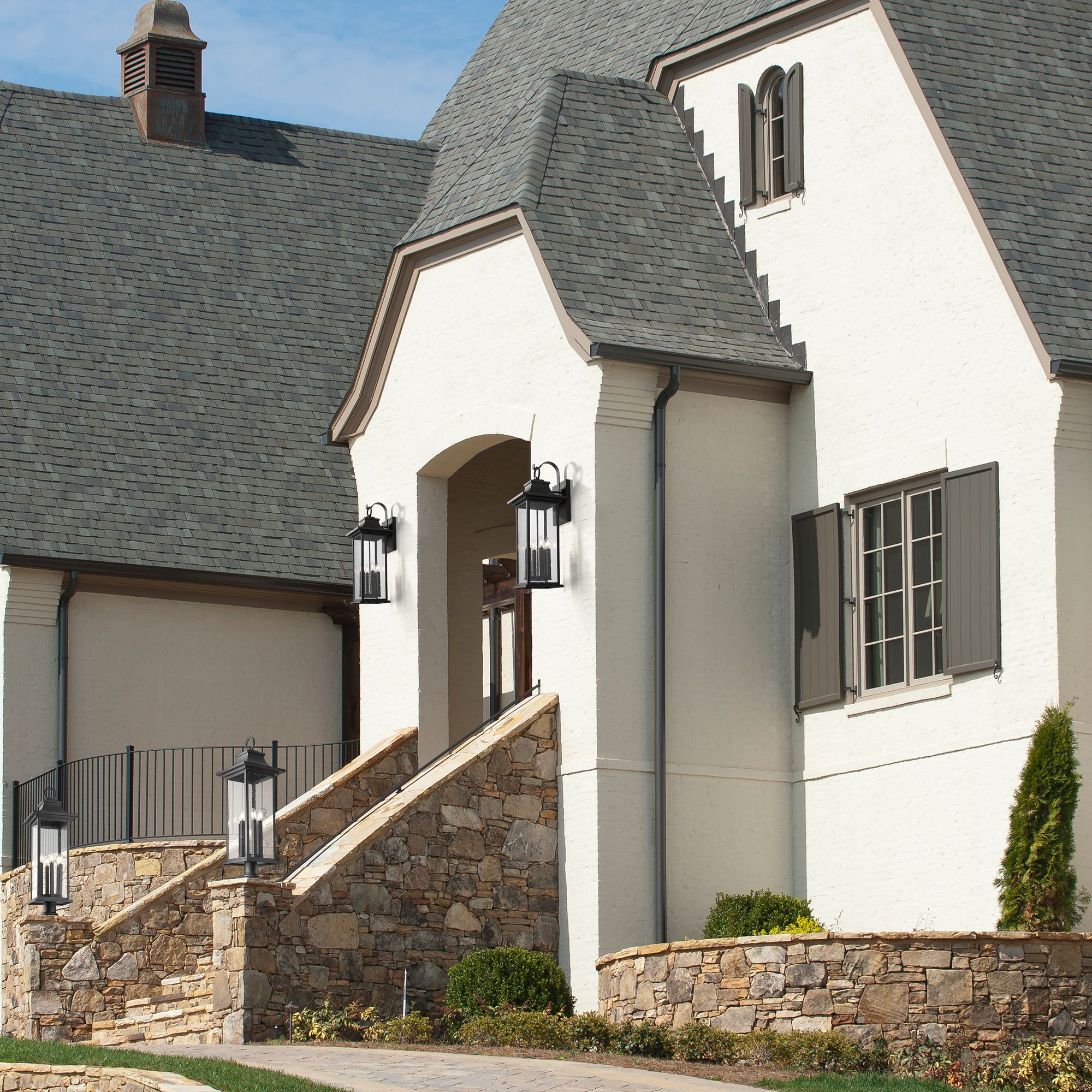 Image 2 Z-Lite Tiberius 36 3/4"H Black 6-Light Outdoor Pier Light more views