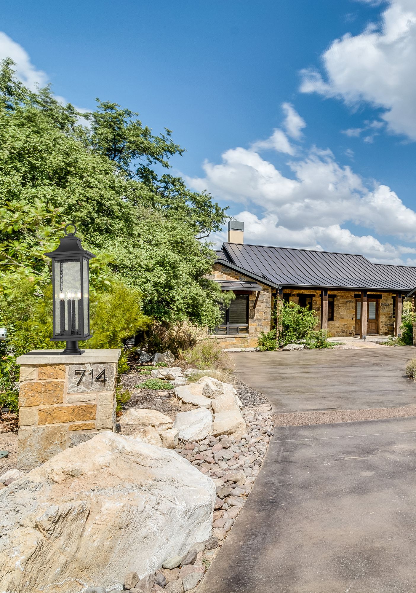 Image 3 Z-Lite Tiberius 36 3/4"H Black 6-Light Outdoor Pier Light more views