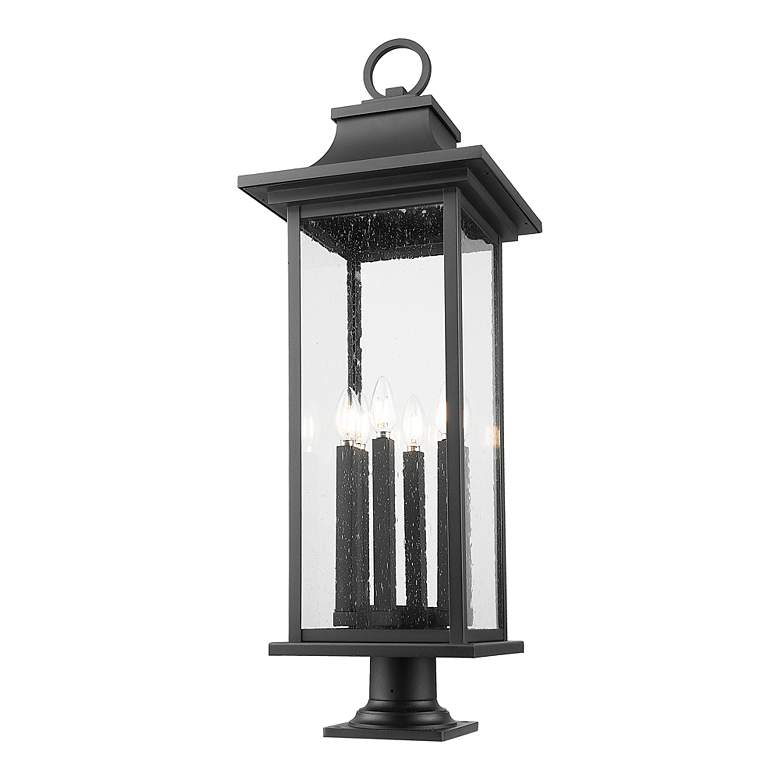 Image 4 Z-Lite Tiberius 36 3/4"H Black 6-Light Outdoor Pier Light more views