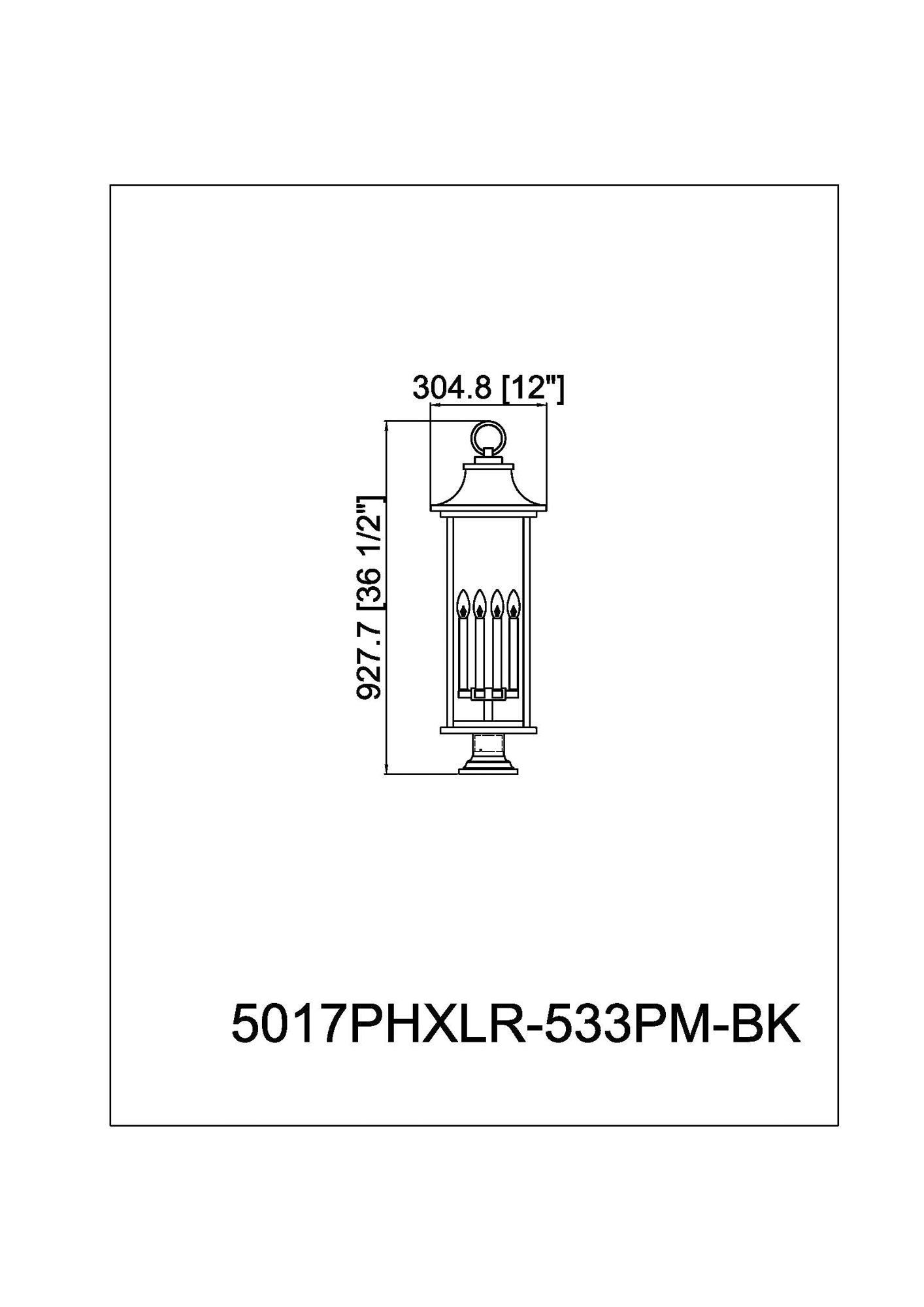 Z-Lite Tiberius 36 3/4"H Black 6-Light Outdoor Pier Light