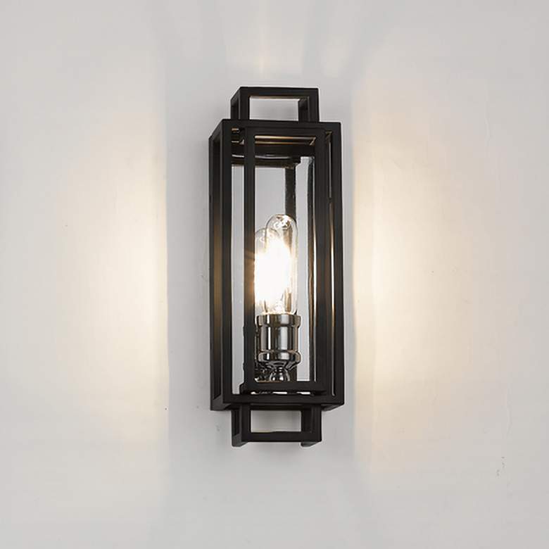 Image 1 Z-Lite Titania 1 Light Wall Sconce in Black + Chrome