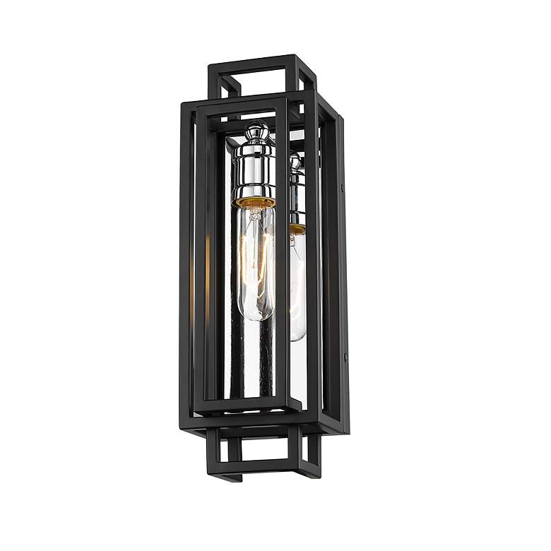 Image 6 Z-Lite Titania 1 Light Wall Sconce in Black + Chrome more views