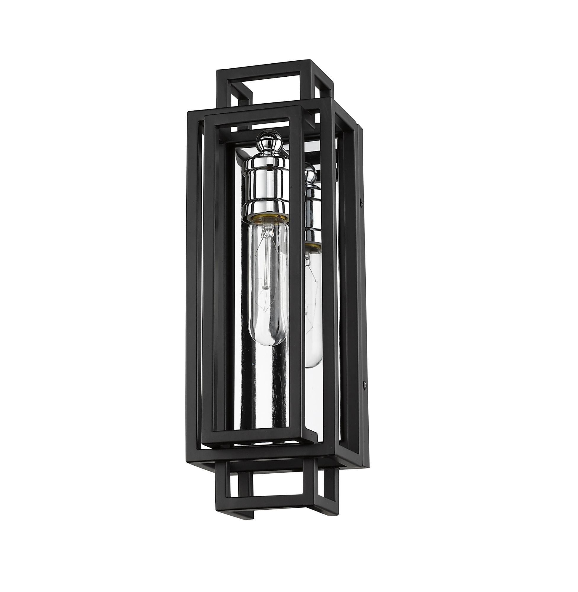 Z-Lite Titania 1 Light Wall Sconce in Black + Chrome