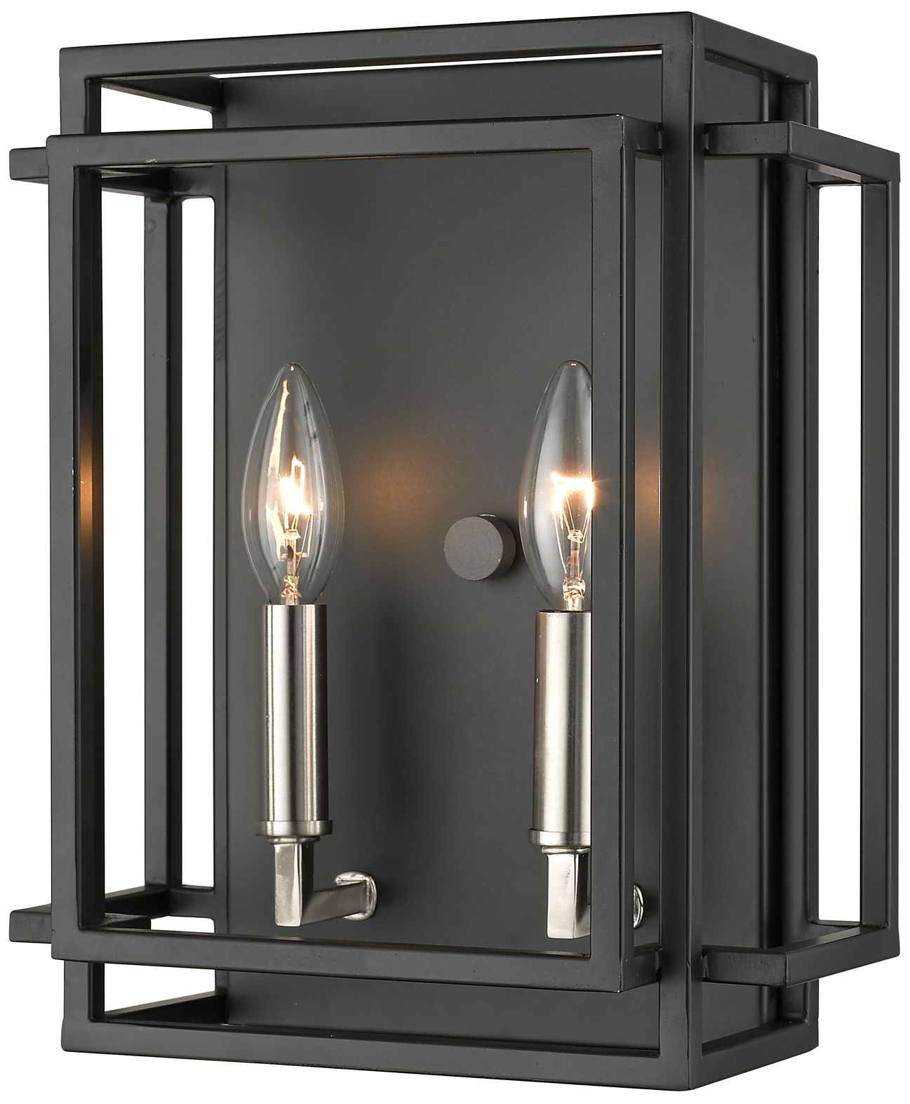 Z-Lite Titania 12" High Black and Nickel 2-Light Wall Sconce