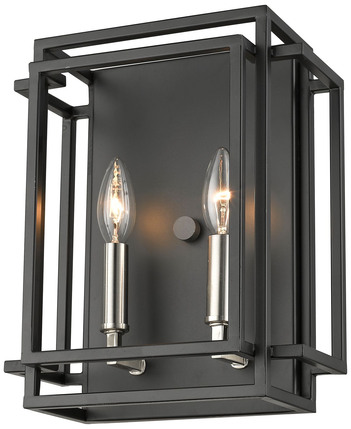 Image 2 Z-Lite Titania 12" High Black and Nickel 2-Light Wall Sconce more views