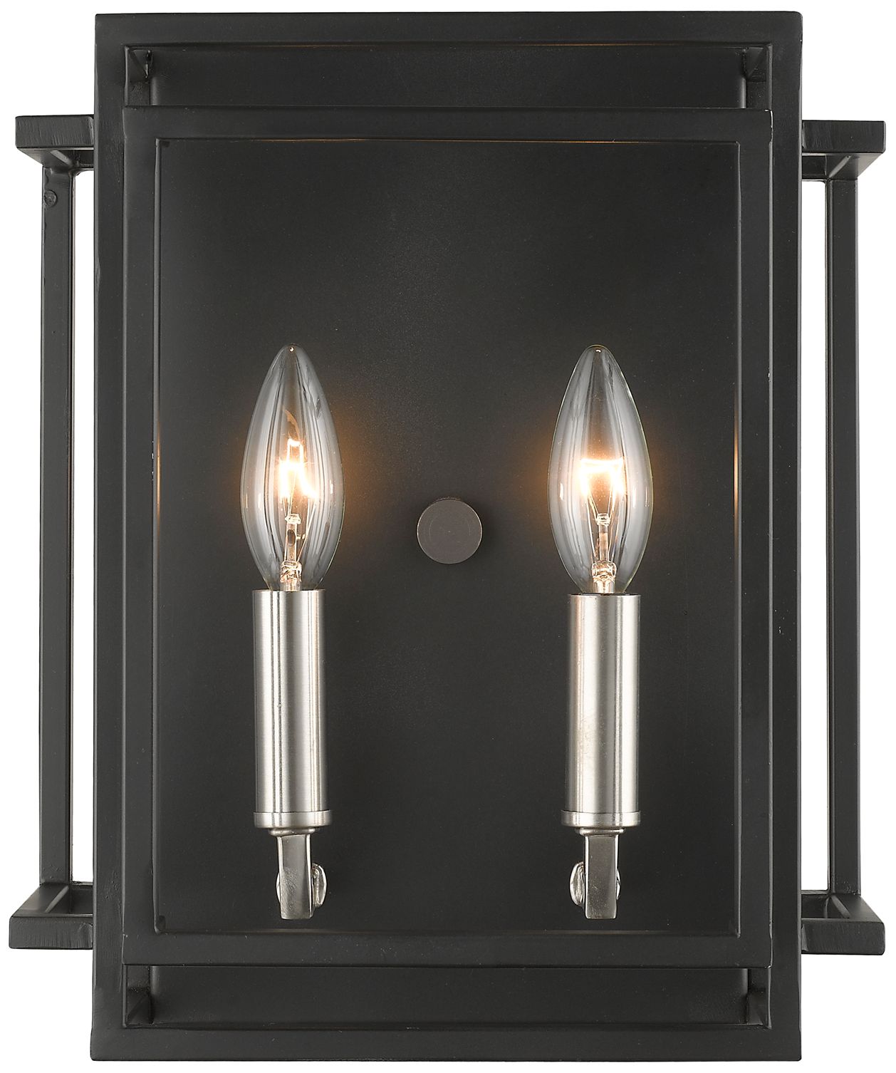Image 3 Z-Lite Titania 12" High Black and Nickel 2-Light Wall Sconce more views