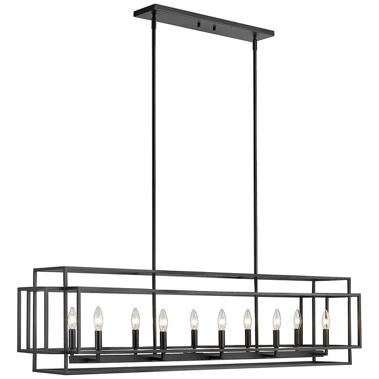 Image 3 Z-Lite Titania 13" Wide Matte Black 10-Light Linear Pendant