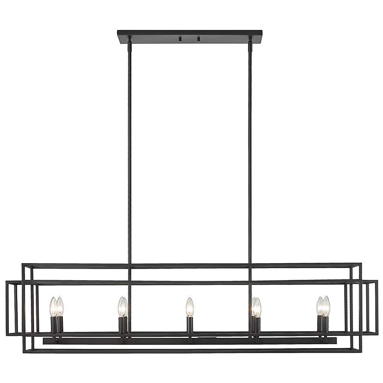 Image 5 Z-Lite Titania 13" Wide Matte Black 10-Light Linear Pendant more views