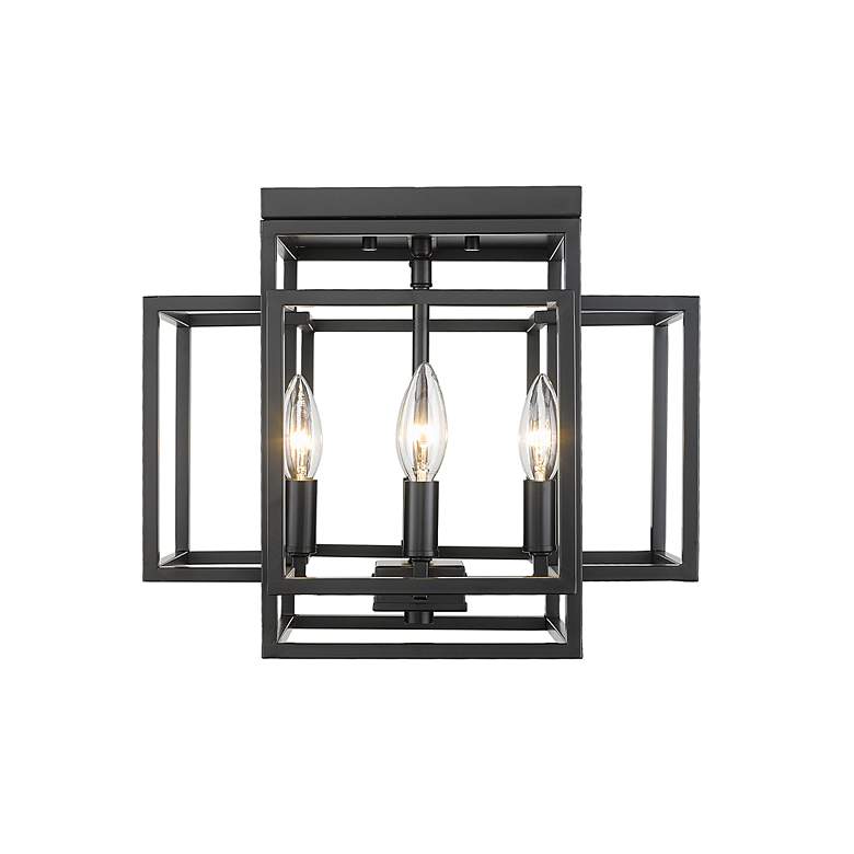 Image 6 Z-Lite Titania 14" Matte Black 4-Light Geometric Cube Ceiling Light more views